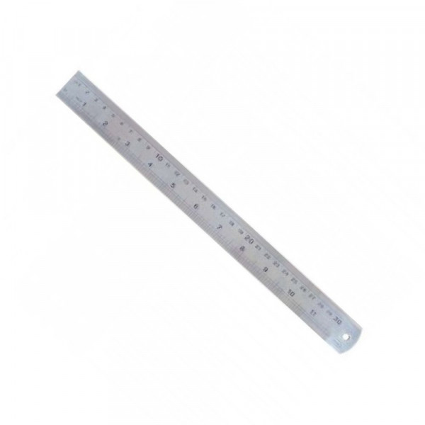 REGLA METALICA 30 CM FUNDA ROJA