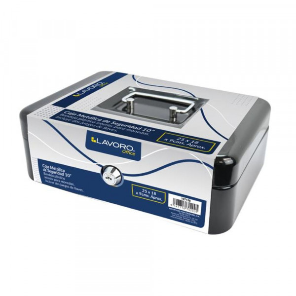 CAJA DE SEGURIDAD CON CHAPA 10IN 25X18X9 CM