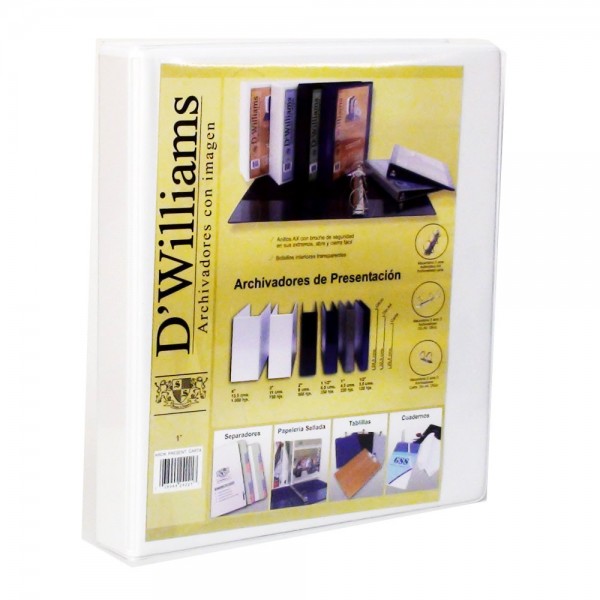 ARCHIVADOR CATALOGO CARTA 2 AROS 1.0 BLANCO 220 HOJAS