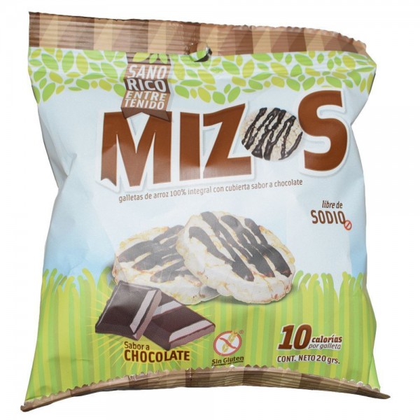 GALLETAS ARROZ SABOR CHOCOLATE 20 GR